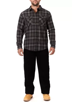 Smith's Workwear Plaid Two-Pocket Flannel Shirt -Bazaar stoe Belk 972