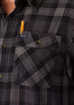 Smith's Workwear Plaid Two-Pocket Flannel Shirt -Bazaar stoe Belk 973